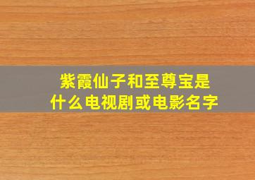 紫霞仙子和至尊宝是什么电视剧或电影名字