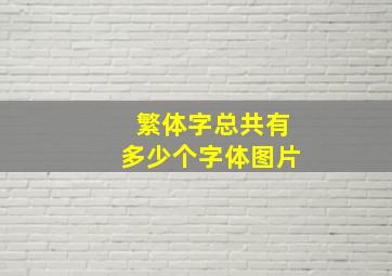 繁体字总共有多少个字体图片