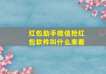 红包助手微信抢红包软件叫什么来着