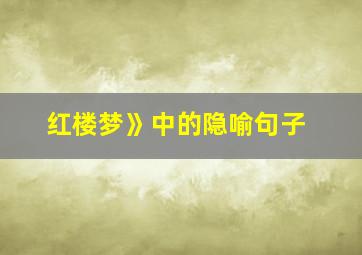 红楼梦》中的隐喻句子