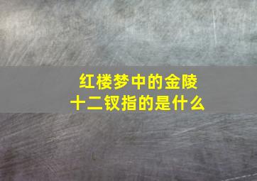 红楼梦中的金陵十二钗指的是什么