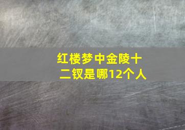 红楼梦中金陵十二钗是哪12个人