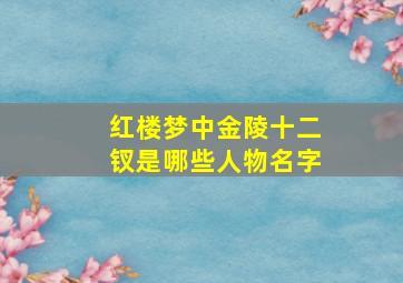 红楼梦中金陵十二钗是哪些人物名字