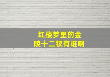 红楼梦里的金陵十二钗有谁啊