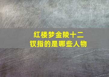 红楼梦金陵十二钗指的是哪些人物