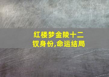 红楼梦金陵十二钗身份,命运结局