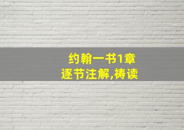 约翰一书1章逐节注解,祷读