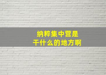 纳粹集中营是干什么的地方啊