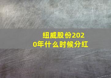 纽威股份2020年什么时候分红