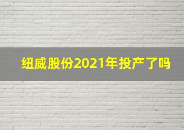 纽威股份2021年投产了吗