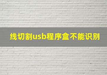 线切割usb程序盒不能识别