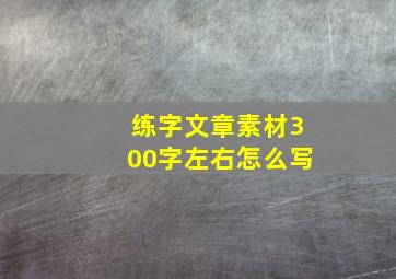 练字文章素材300字左右怎么写