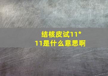 结核皮试11*11是什么意思啊