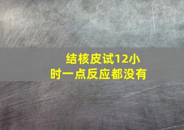 结核皮试12小时一点反应都没有