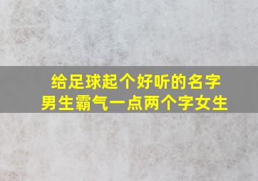 给足球起个好听的名字男生霸气一点两个字女生