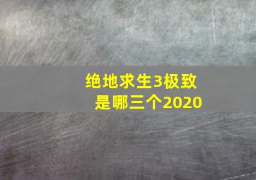 绝地求生3极致是哪三个2020