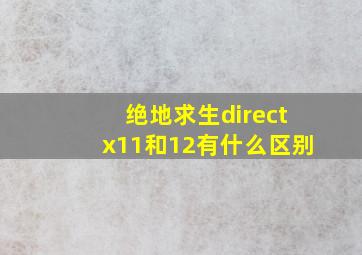 绝地求生directx11和12有什么区别