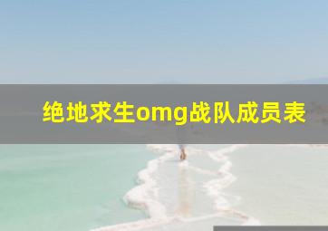 绝地求生omg战队成员表