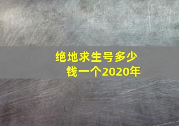 绝地求生号多少钱一个2020年