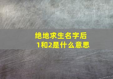 绝地求生名字后1和2是什么意思