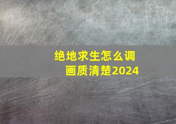 绝地求生怎么调画质清楚2024