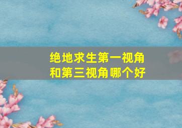 绝地求生第一视角和第三视角哪个好