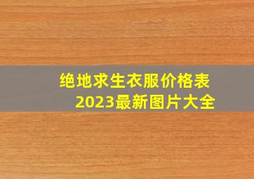 绝地求生衣服价格表2023最新图片大全