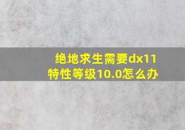 绝地求生需要dx11特性等级10.0怎么办