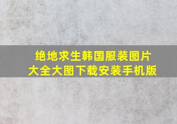 绝地求生韩国服装图片大全大图下载安装手机版