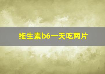 维生素b6一天吃两片