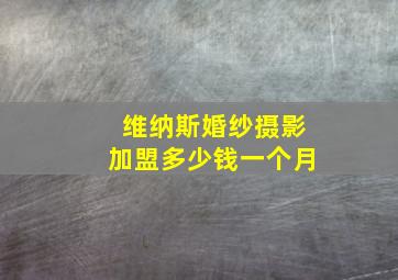 维纳斯婚纱摄影加盟多少钱一个月