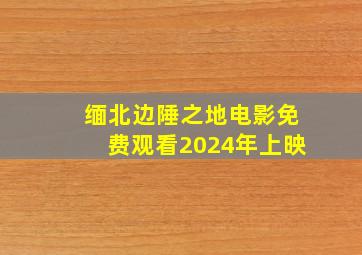 缅北边陲之地电影免费观看2024年上映