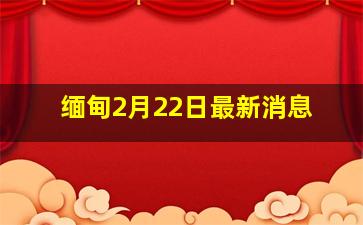 缅甸2月22日最新消息