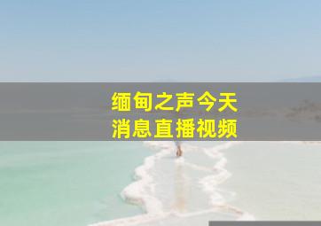 缅甸之声今天消息直播视频