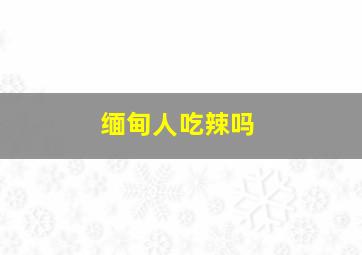 缅甸人吃辣吗