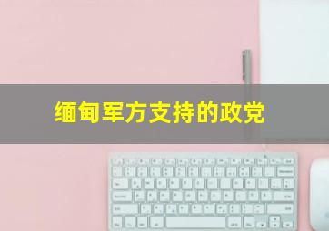 缅甸军方支持的政党