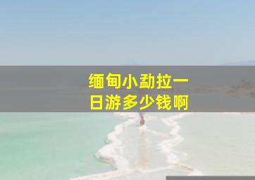 缅甸小勐拉一日游多少钱啊