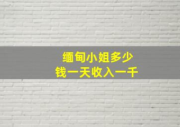 缅甸小姐多少钱一天收入一千