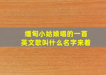 缅甸小姑娘唱的一首英文歌叫什么名字来着