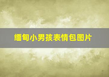 缅甸小男孩表情包图片