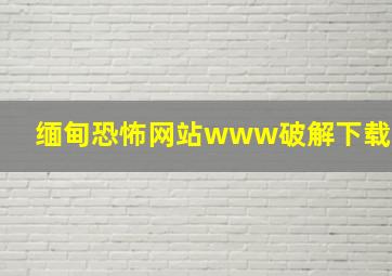 缅甸恐怖网站www破解下载