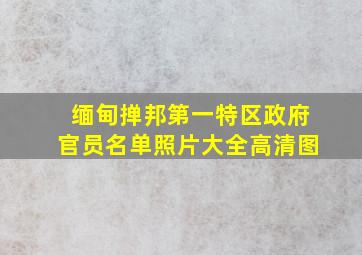 缅甸掸邦第一特区政府官员名单照片大全高清图