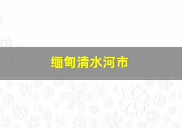 缅甸清水河市