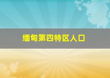 缅甸第四特区人口