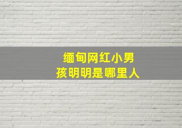 缅甸网红小男孩明明是哪里人