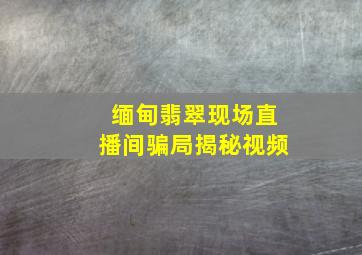 缅甸翡翠现场直播间骗局揭秘视频