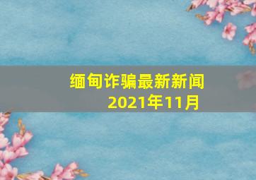 缅甸诈骗最新新闻2021年11月