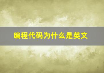 编程代码为什么是英文