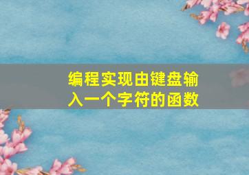 编程实现由键盘输入一个字符的函数