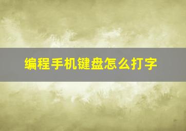 编程手机键盘怎么打字